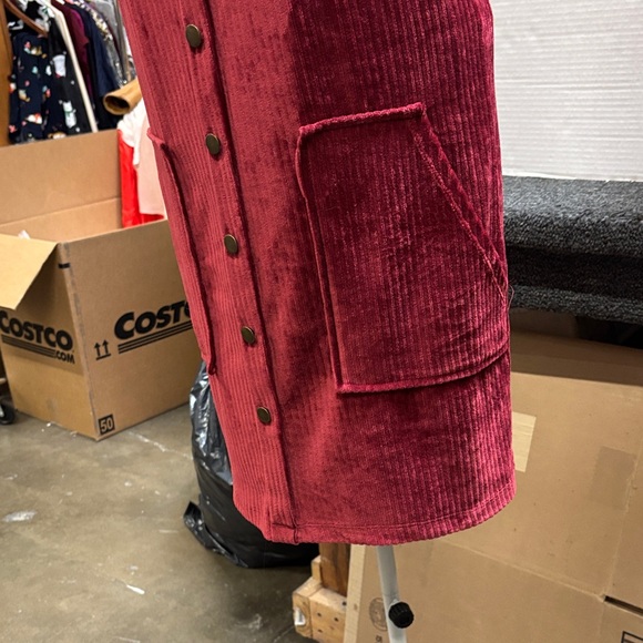Planet Gold Red Corduroy Overall Dress - Picture 5 of 16